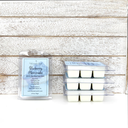 Blueberry Cheesecake Scented Soy wax melt, 100 % soy wax, front and sides, best soy wax melts