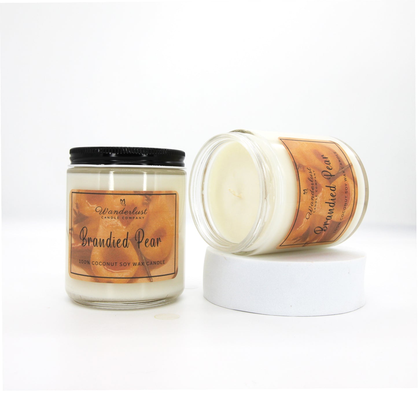 Brandied Pear scented candle, soy candle, 8oz jars