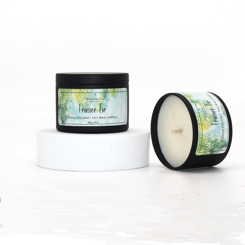 4oz candle tins, Fraser Fir scented candles