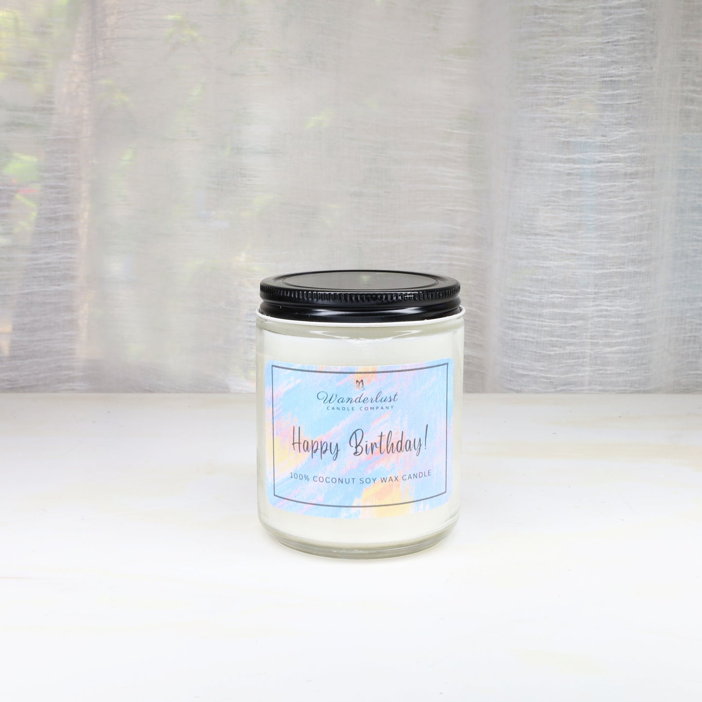 Happy Birthday Gift Candle, scented candle, soy candle, 8oz jar front