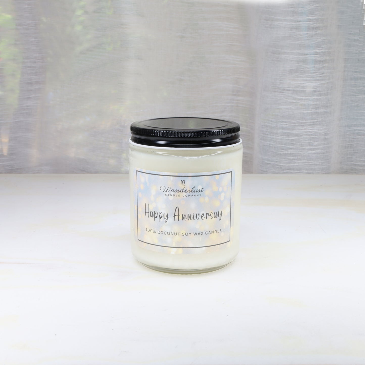 Happy Anniversary Gift Scented Candle, soy candle, front 2