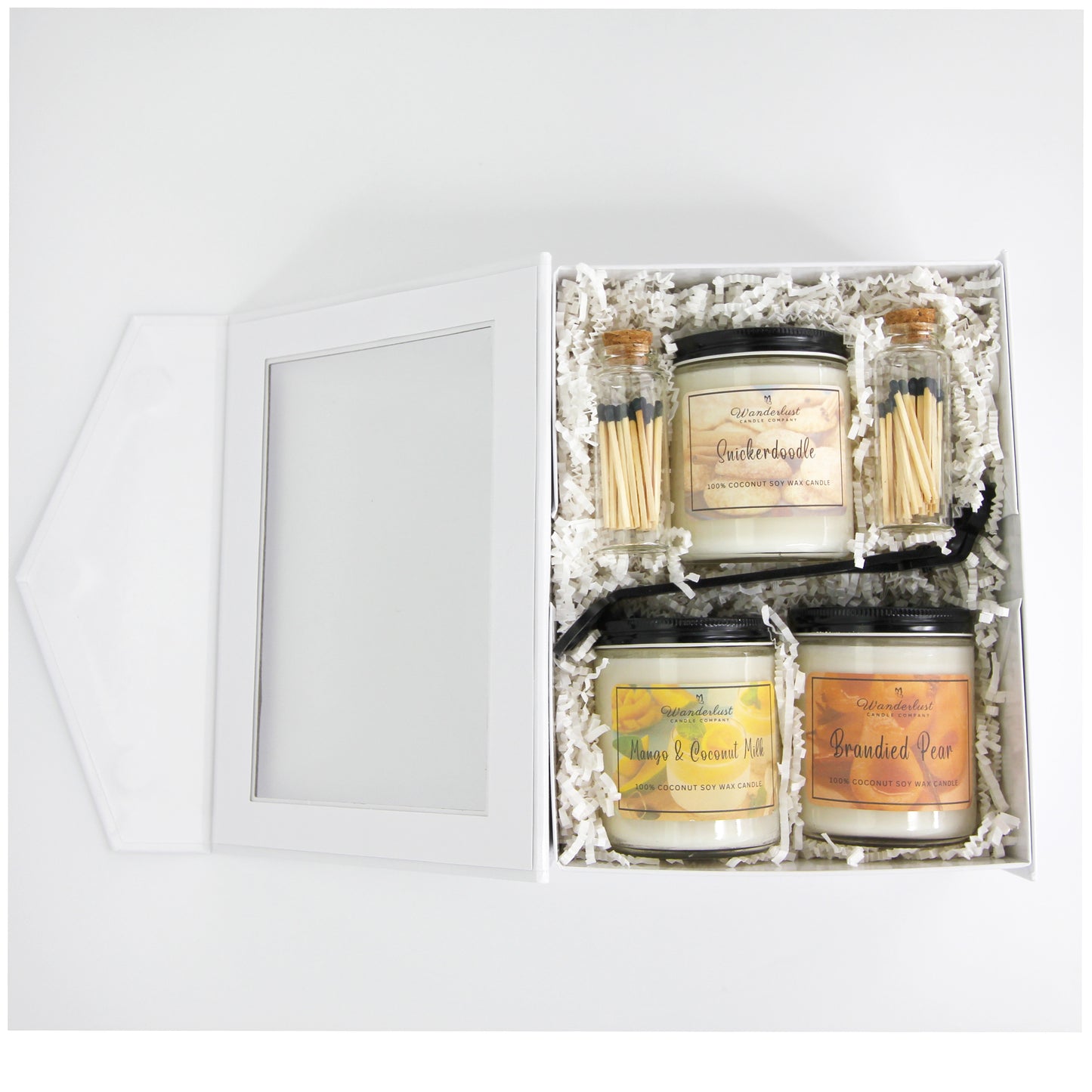 Scented candles, soy candles, sweet candle gift et box open 2
