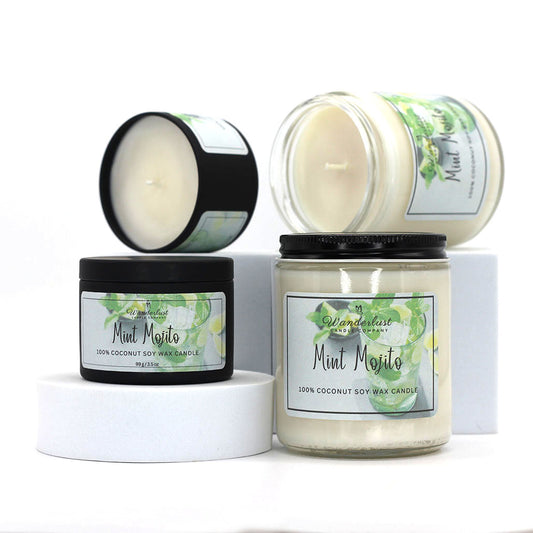 Mint mojito scented candle, soy candle, group
