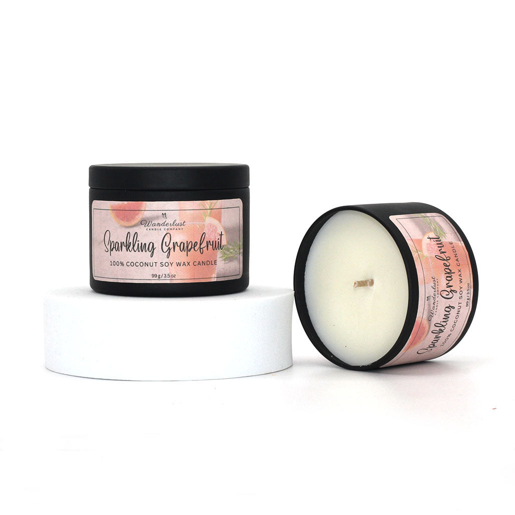 Sparkling Grapefruit scented candle, soy candle, 4oz tins