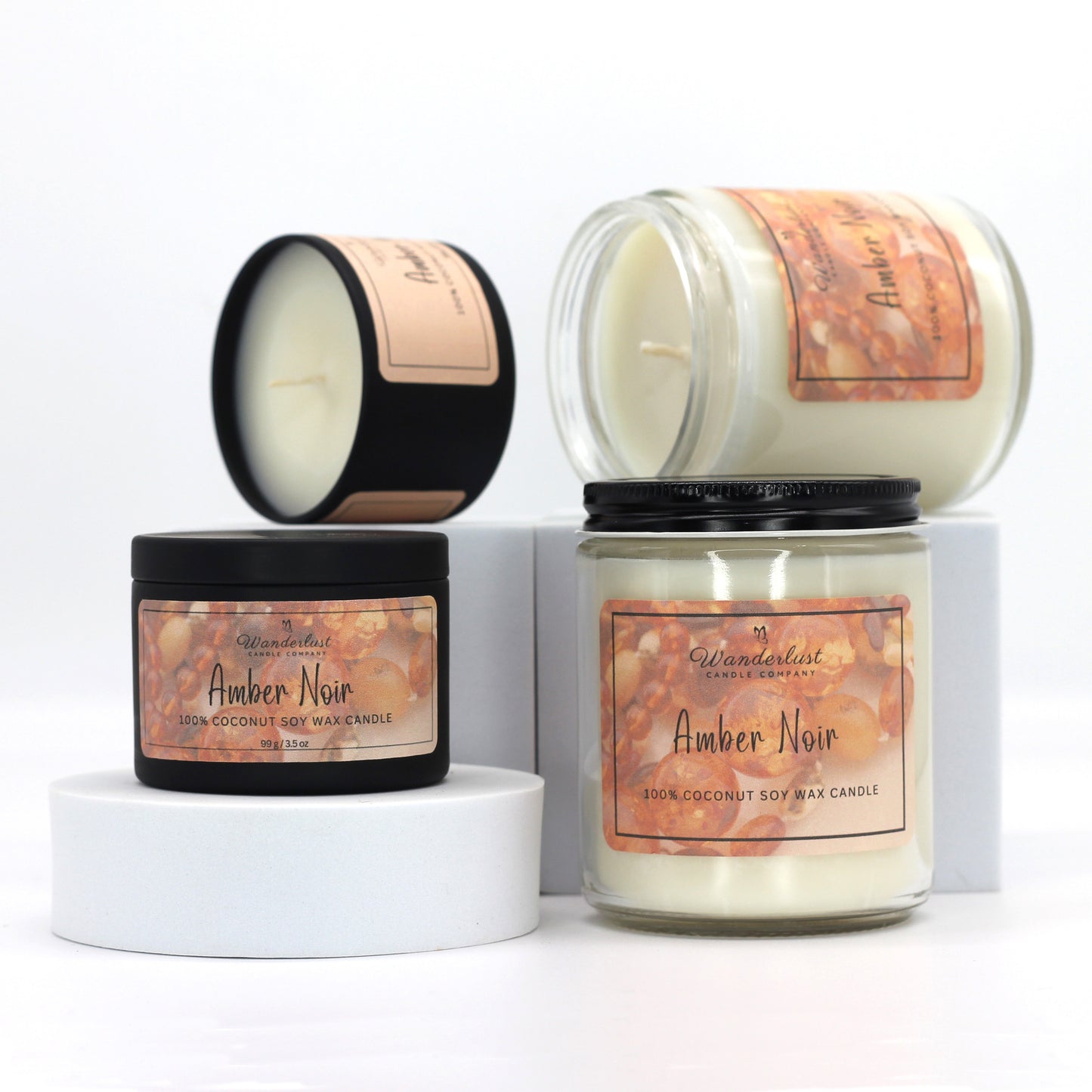 Amber Noir Scented Coconut Soy Wax Candle