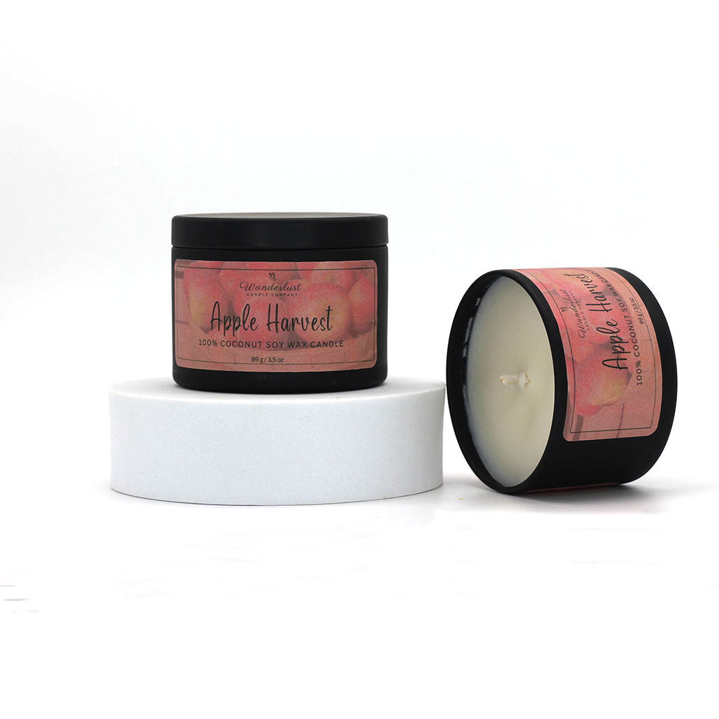 Apple Harvest Scented Candles, soy candles, 4 oz tins