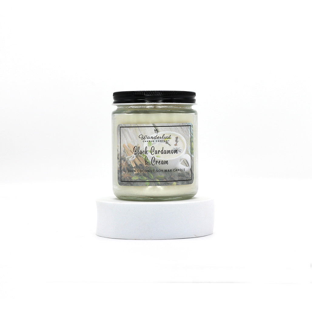 Black Cardamom & Cream Scented Coconut Soy Wax Candle