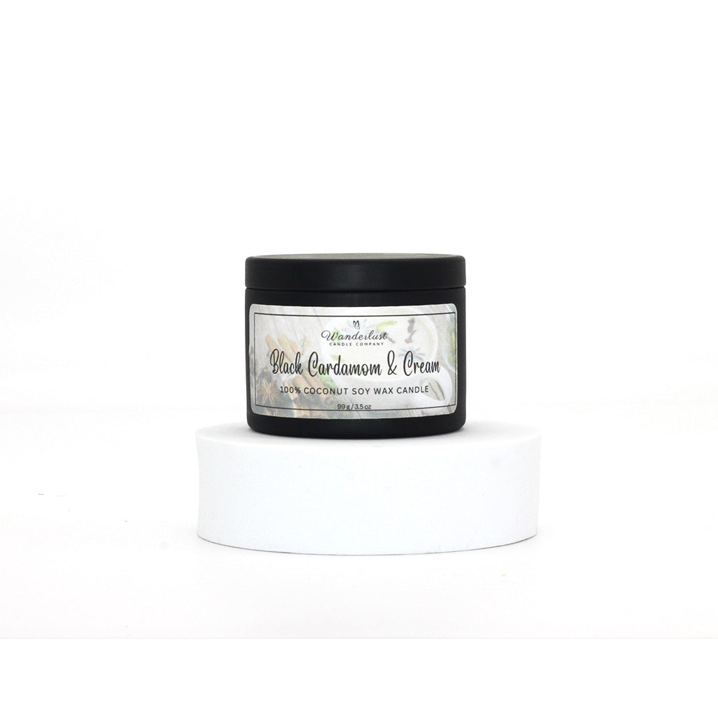 Black Cardamom & Cream Scented Coconut Soy Wax Candle