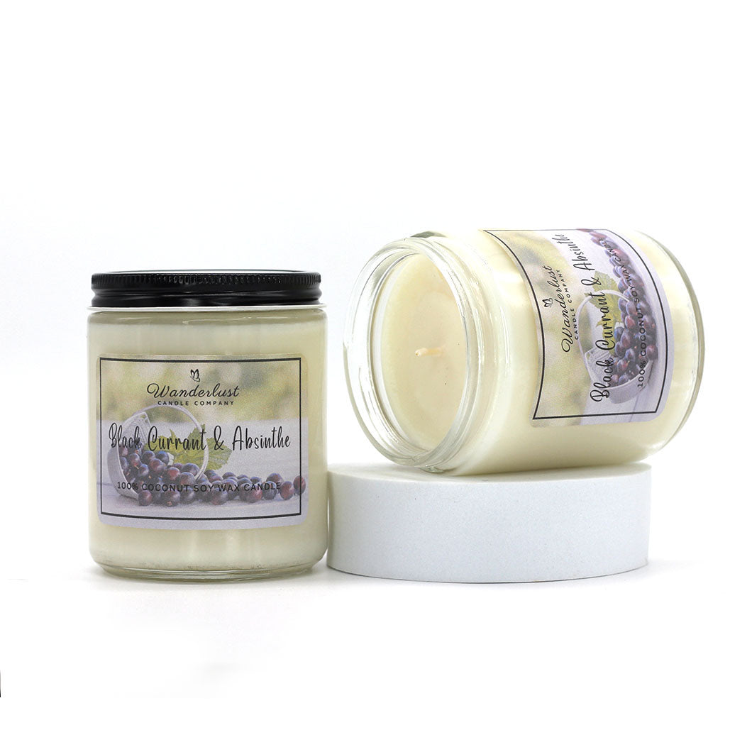 Black Currant & Absinthe Scented Coconut Soy Wax Candle