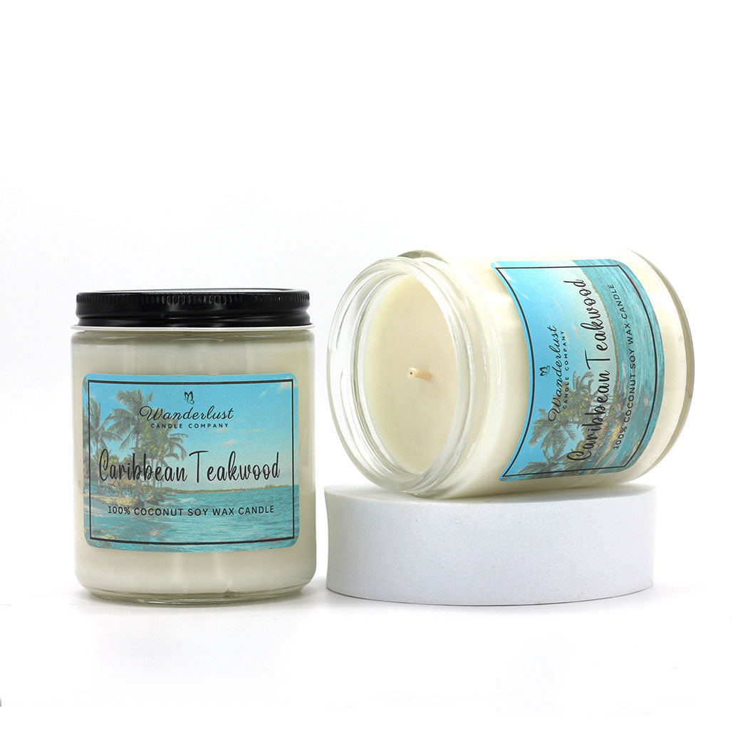 Caribbean Teakwood Scented Coconut Soy Wax Candle