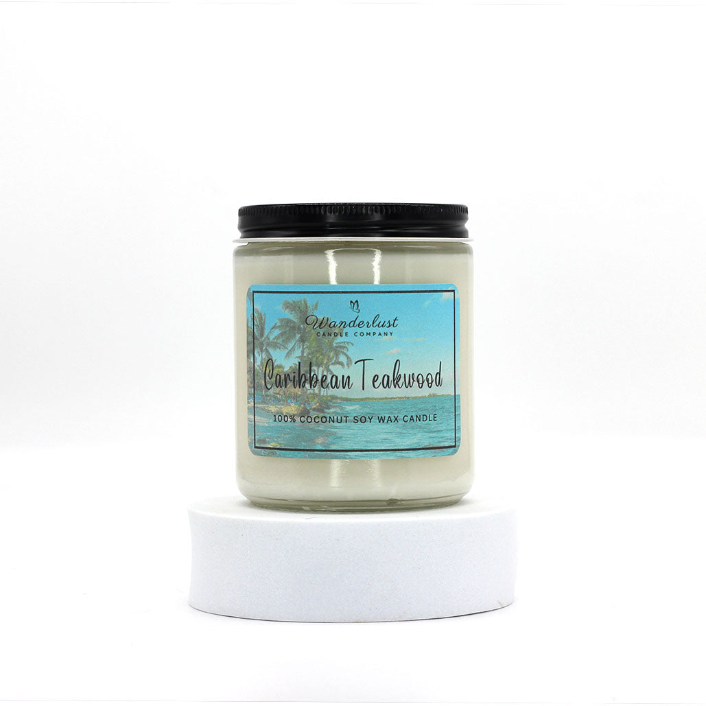 Caribbean Teakwood Scented Coconut Soy Wax Candle