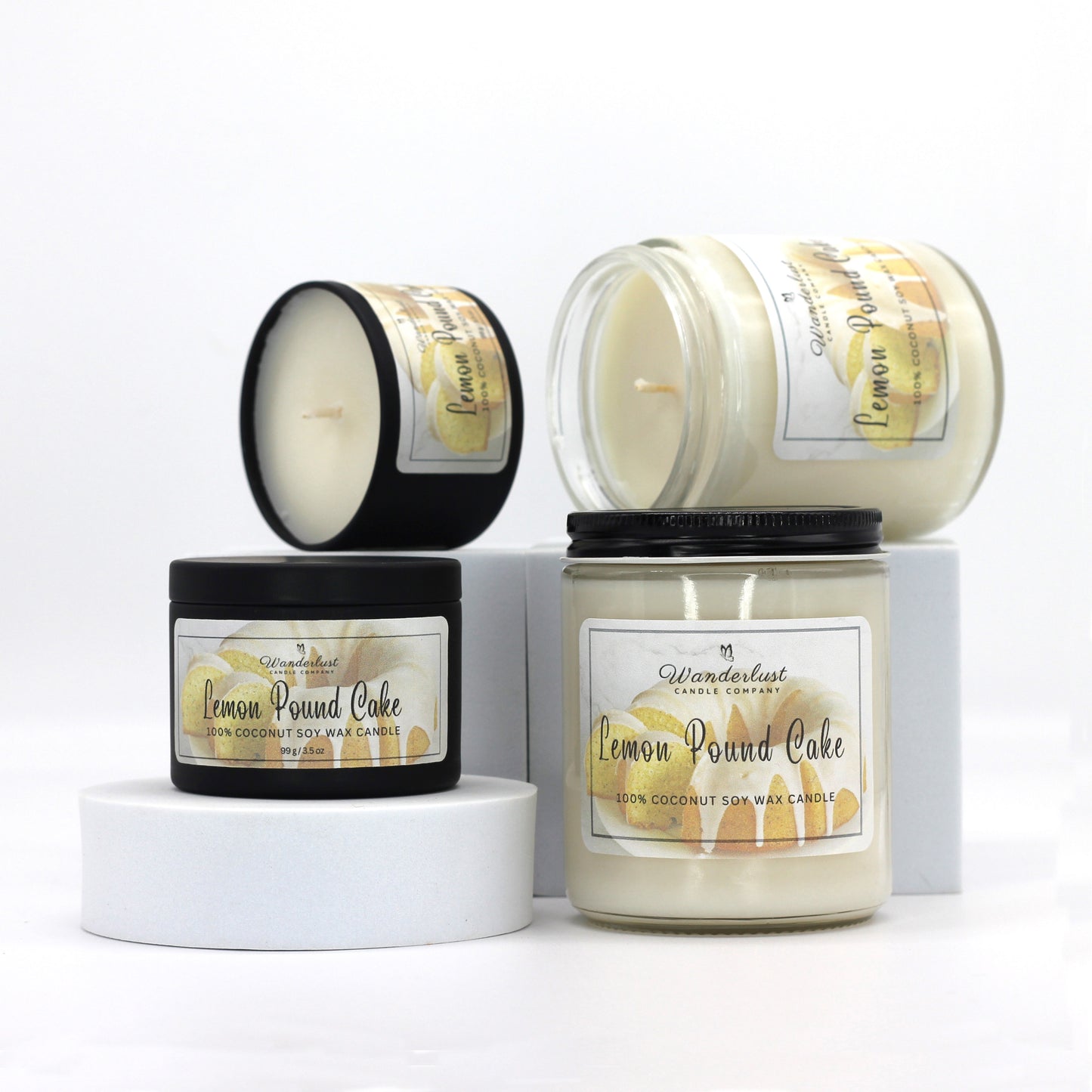 Lemon Pound Cake Scented Coconut Soy Candle