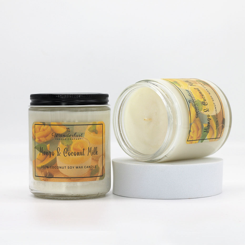 Mango & Coconut Milk Scented Coconut Soy Wax Candle