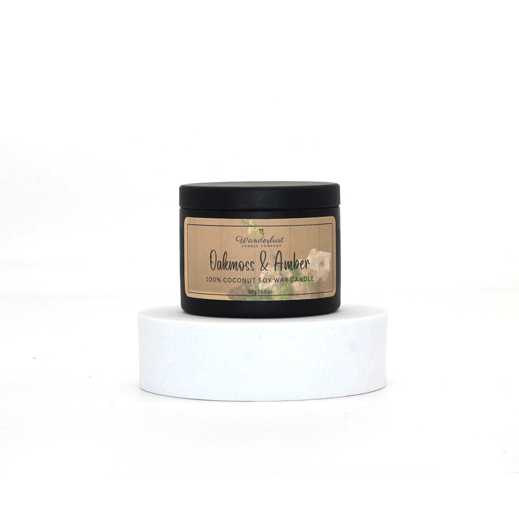 Oakmoss & Amber Scented Coconut Soy Wax Candle