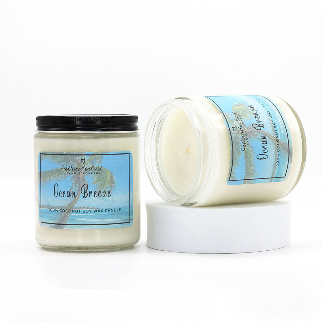 Ocean Breeze Scented Coconut Soy Wax Candle