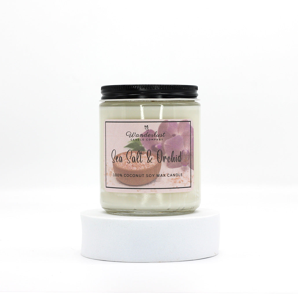 Sea Salt & Orchid Scented Coconut Soy Wax Candle