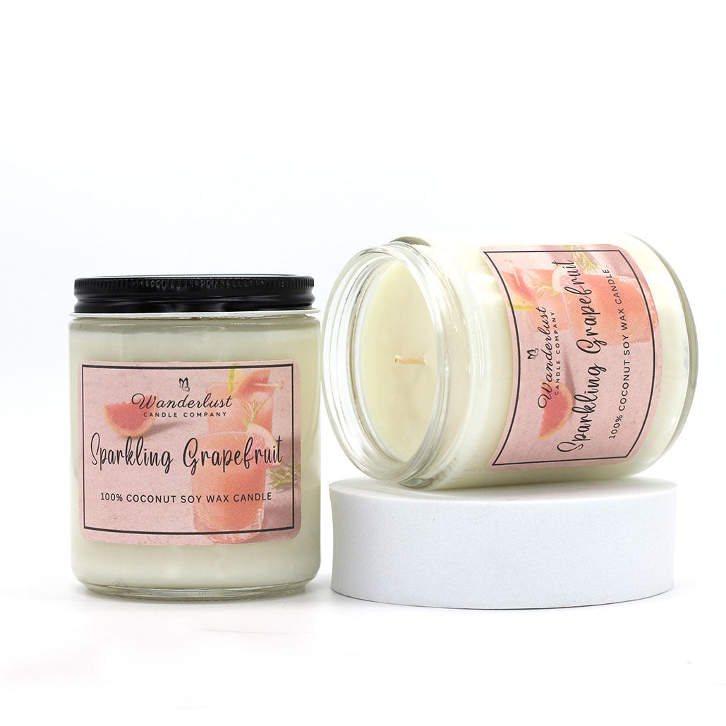 Sparkling Grapefruit Scented Coconut Soy Candle