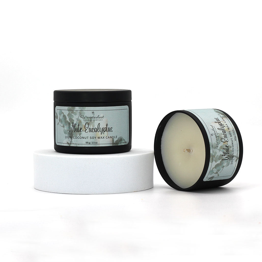 White Eucalyptus Scented Coconut Soy Candle