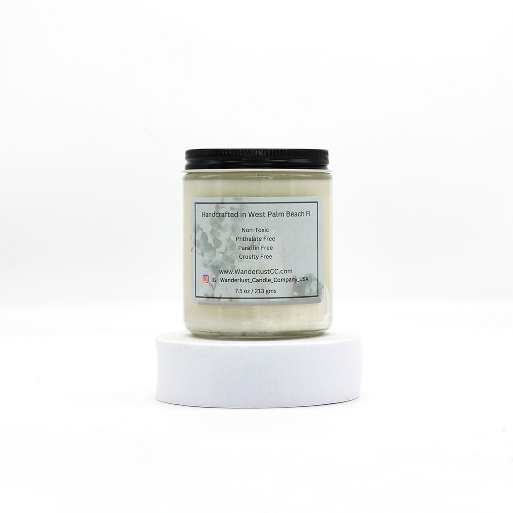 White Eucalyptus Scented Coconut Soy Candle