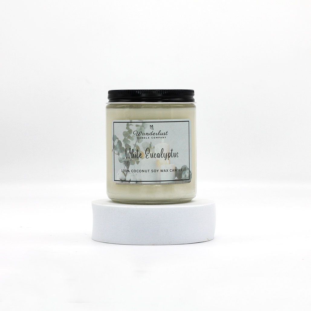 White Eucalyptus Scented Coconut Soy Candle