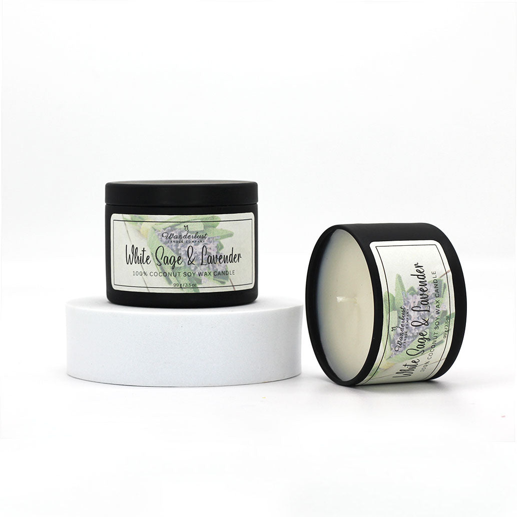 White Sage & Lavender Scented Coconut Soy Wax Candle